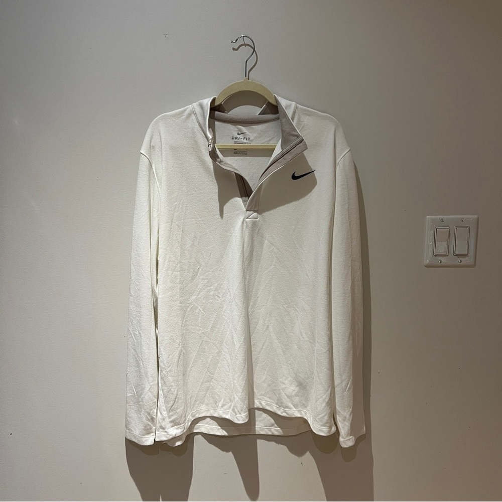 Nike Men's Cream Quarter-Zip Pullover